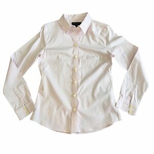 Banana Republic Non-Iron Pink Cotton Stretch Button Down Shirt Size 8